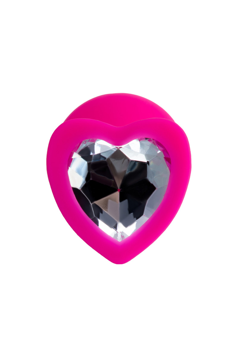 Анальная пробка ToDo "Бриллиантовое сердечко", розовая, M, арт. 21.639