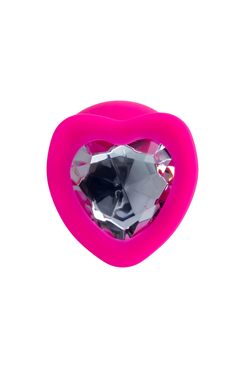 Анальная пробка ToDo "Бриллиантовое сердечко", розовая, L, арт. 21.707