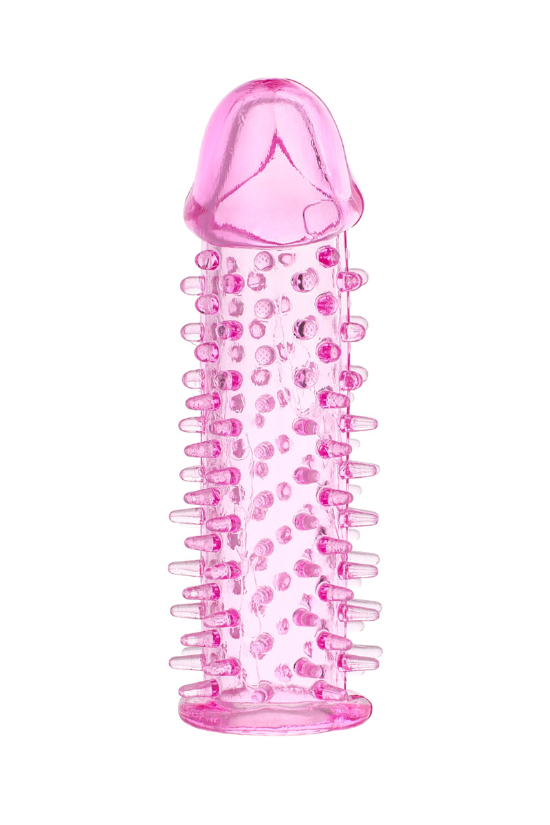 Насадка на пенис Toyfa, рельефная, с пупырышками, розовая, арт. 27.511