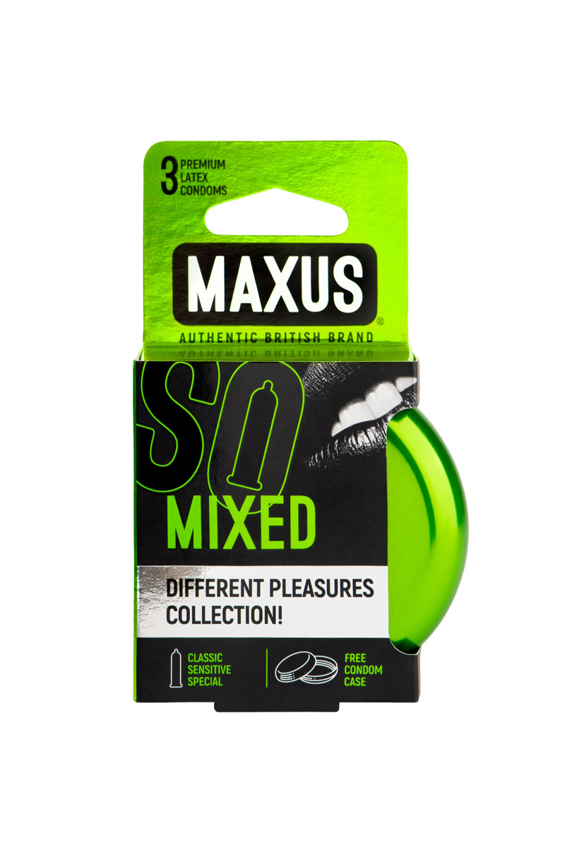 Набор презервативов Maxus "Mixed": 3 вида, в металлическом кейсе, 3 шт, арт. 11.363