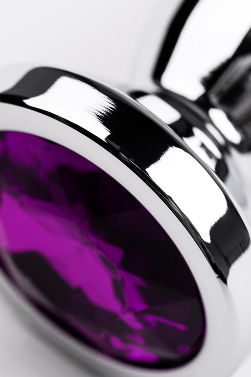 Анальный стимулятор из металла, с круглым фиолетовым стразом, арт. 21.860