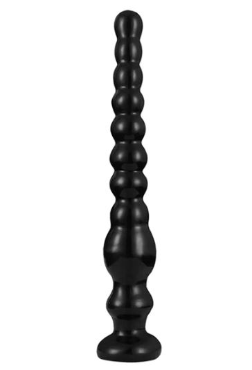 Анальная ёлочка на присоске Faak, экстра длины (31 см), чёрная, арт. 21.906