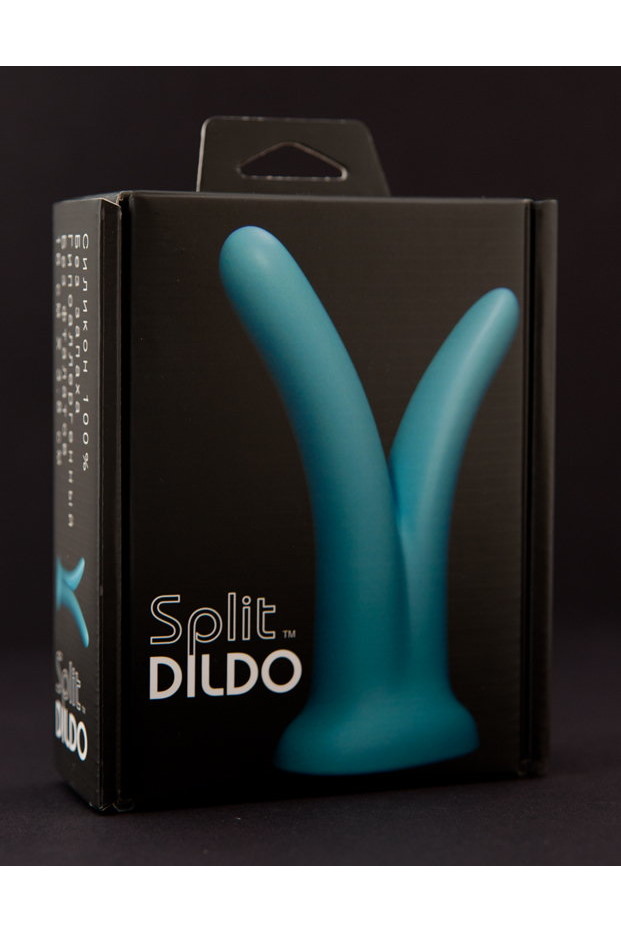 Фаллос раздвоенный Split Dildo, голубой, 30.361