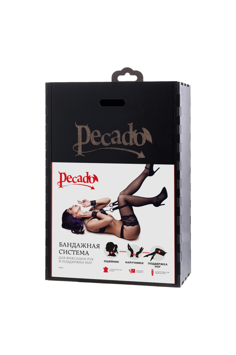 Бондажный набор Pecado "BDSM": фиксаторы для ног и рук + ошейник, арт. 68.10