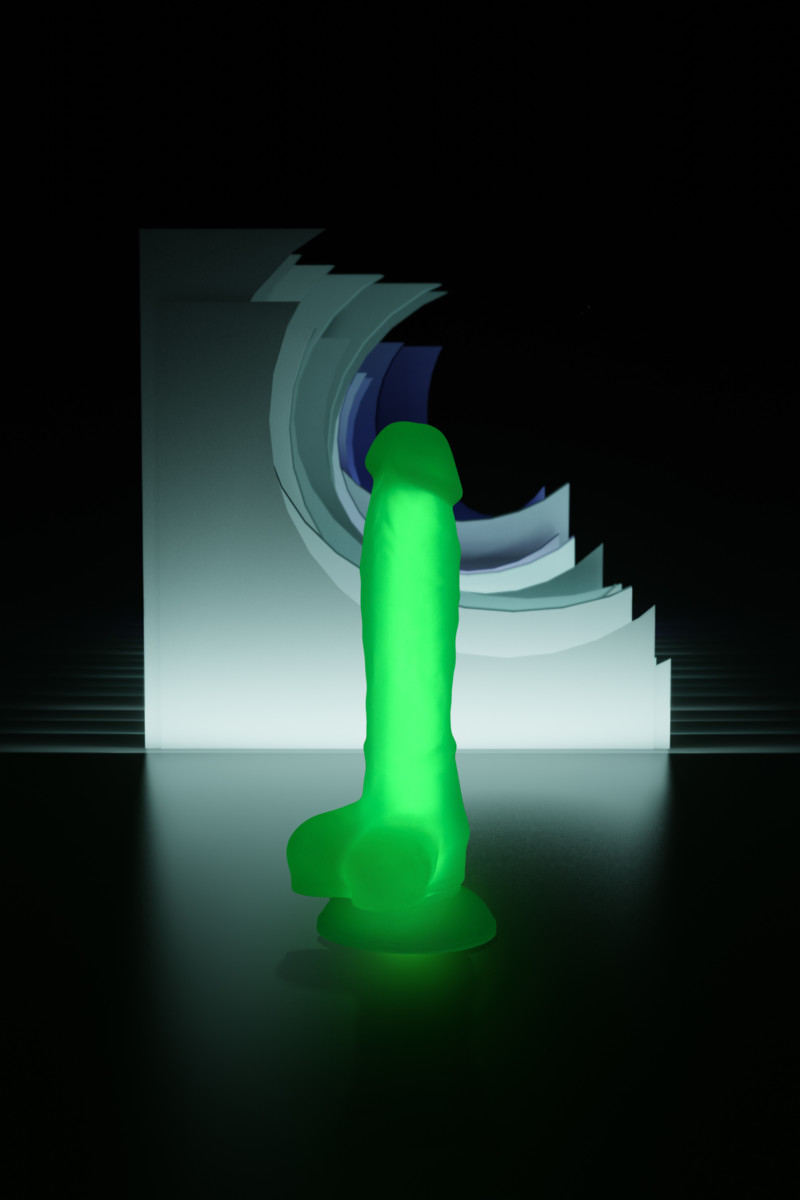 Фаллос, светящийся в темноте, "Dick Glow", прозрачно-зелёный, маленький, арт. 30.261