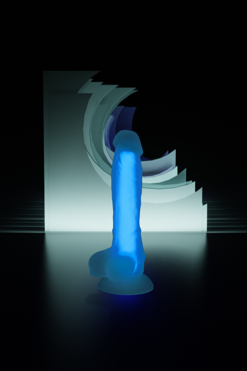 Фаллос, светящийся в темноте, "Matt Glow", прозрачно-синий, маленький, арт. 30.262